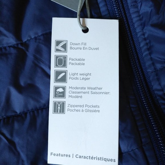 Sears Men's Ultra Light Down Jacket Blue Or Black Sz Small - Picture 7 of 10